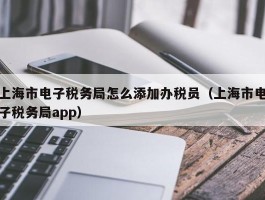 上海市电子税务局怎么添加办税员（上海市电子税务局app）